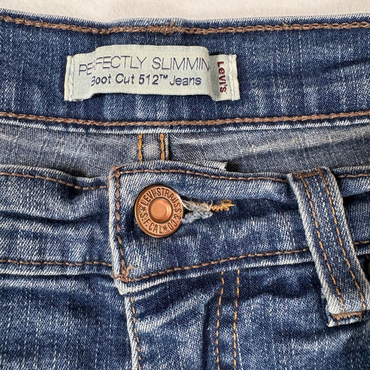 Levis Womens 512 Jeans Size 6S Blue Bootcut Stretch Denim High Rise Y2K Vintage