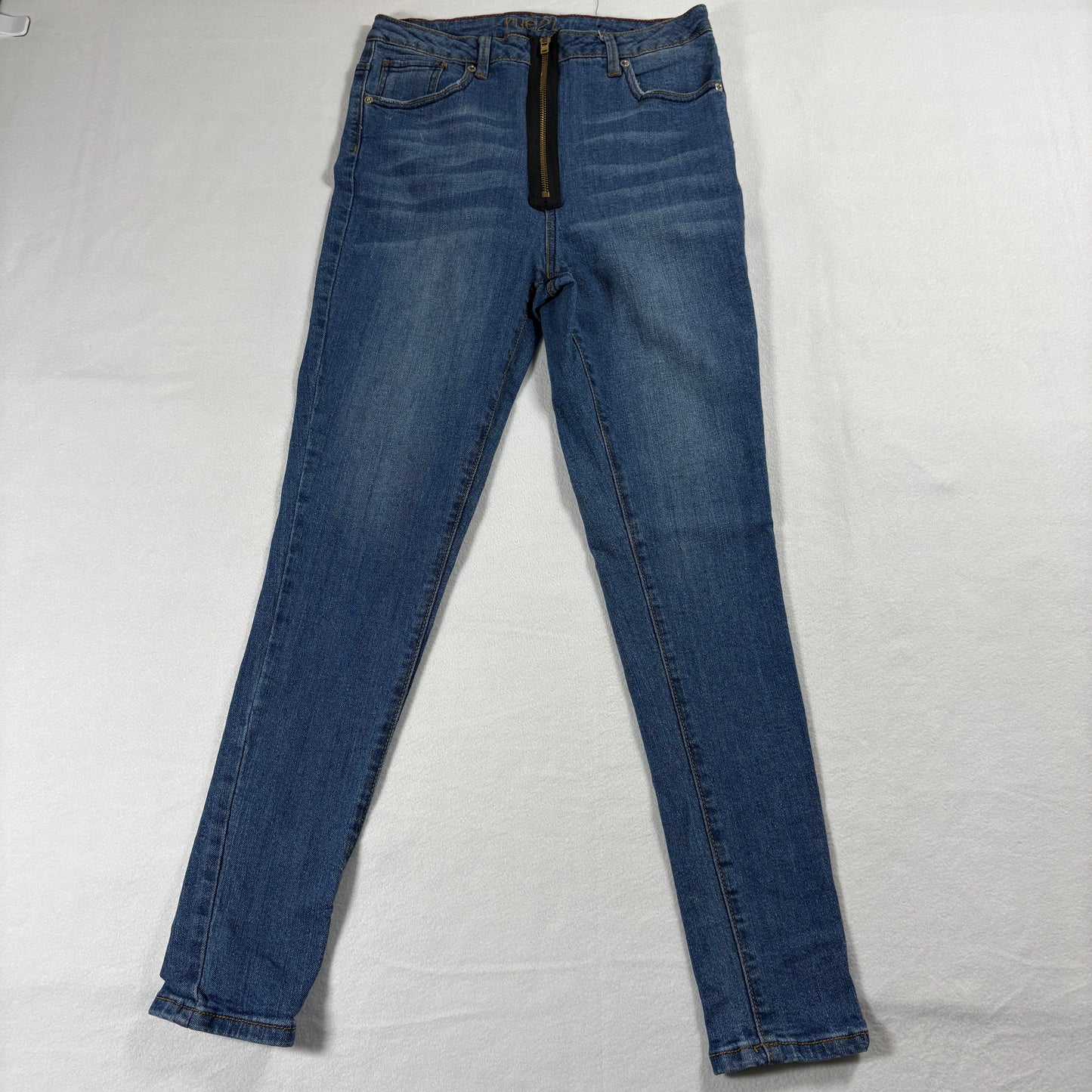 Rue21 Jeans Womens 10 Xtra High Rise Jegging Y2K Skinny Stretch Denim Blue Wash!!