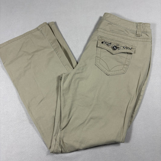 Intro Womens Beige Stretch Bootcut Chino Pants Size 10 Casual Y2K Minimalist