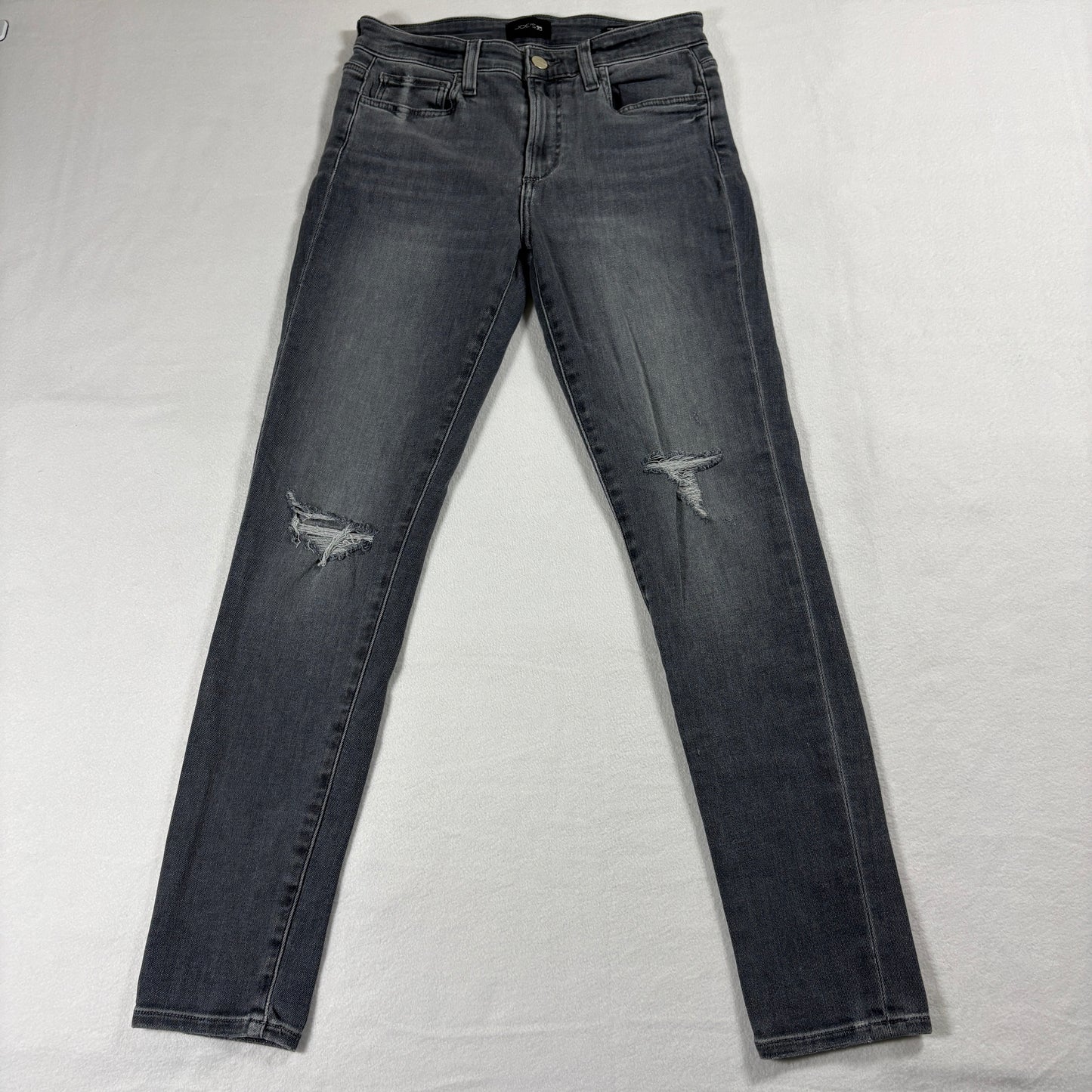 Joe's Jeans Womens W26 Distressed Mid Rise Skinny Y2K Grey Denim Streetwear Chic