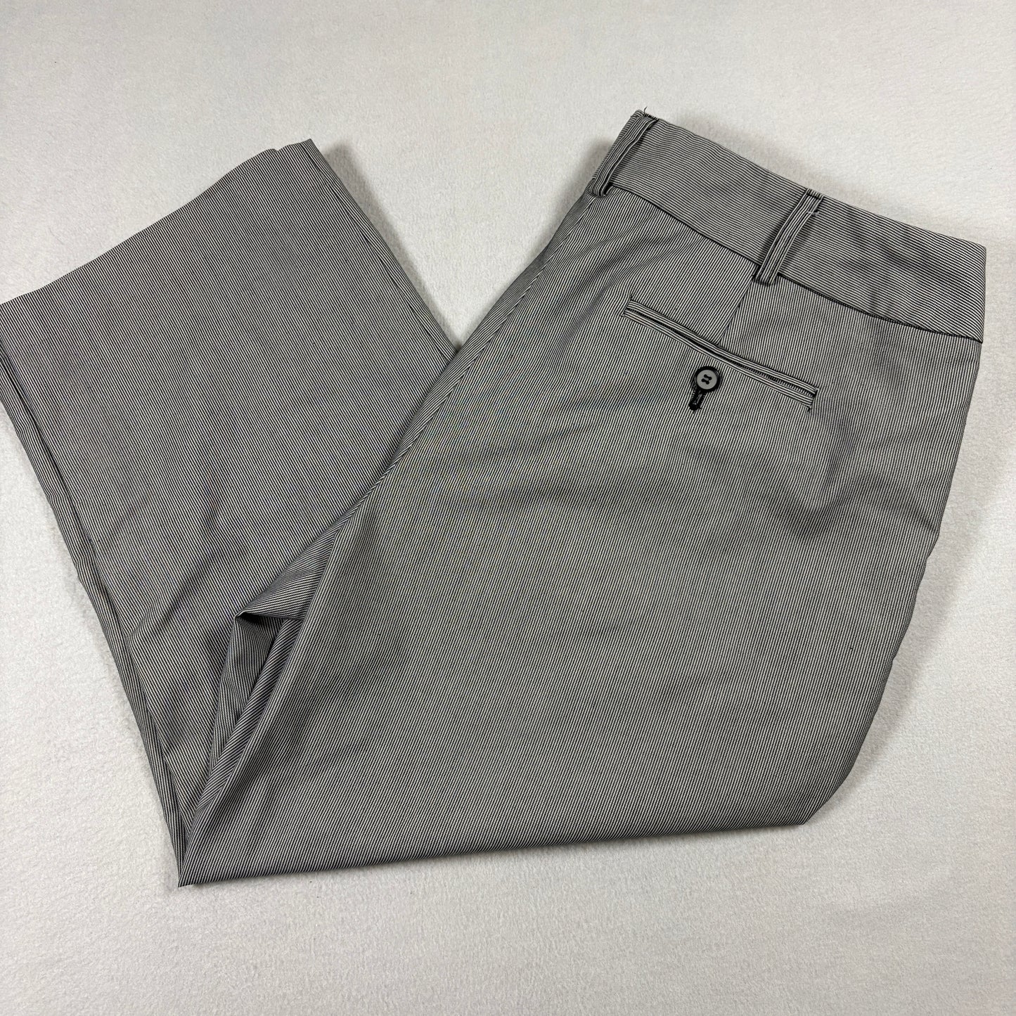 Grace Elements Womens Gray Pinstripe Stretch Cropped Pants Size 14 Y2K Office