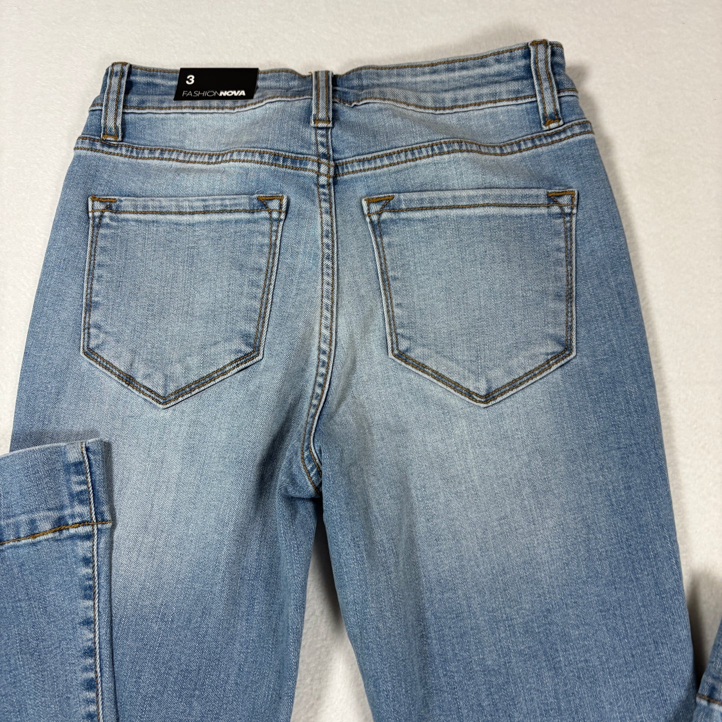 Fashion Nova Womens Jeans Size 3 Light Wash High Rise Flare Bootcut NWT Y2K