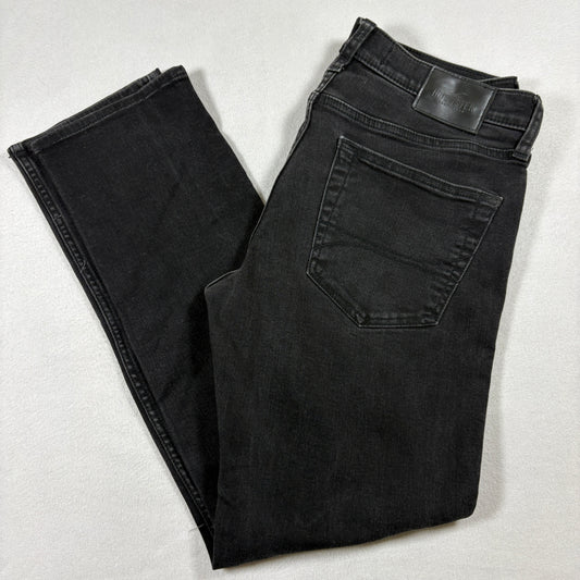 Hollister Mens Black Slim Straight Jeans 32x32 Stretch Denim Y2K Grunge