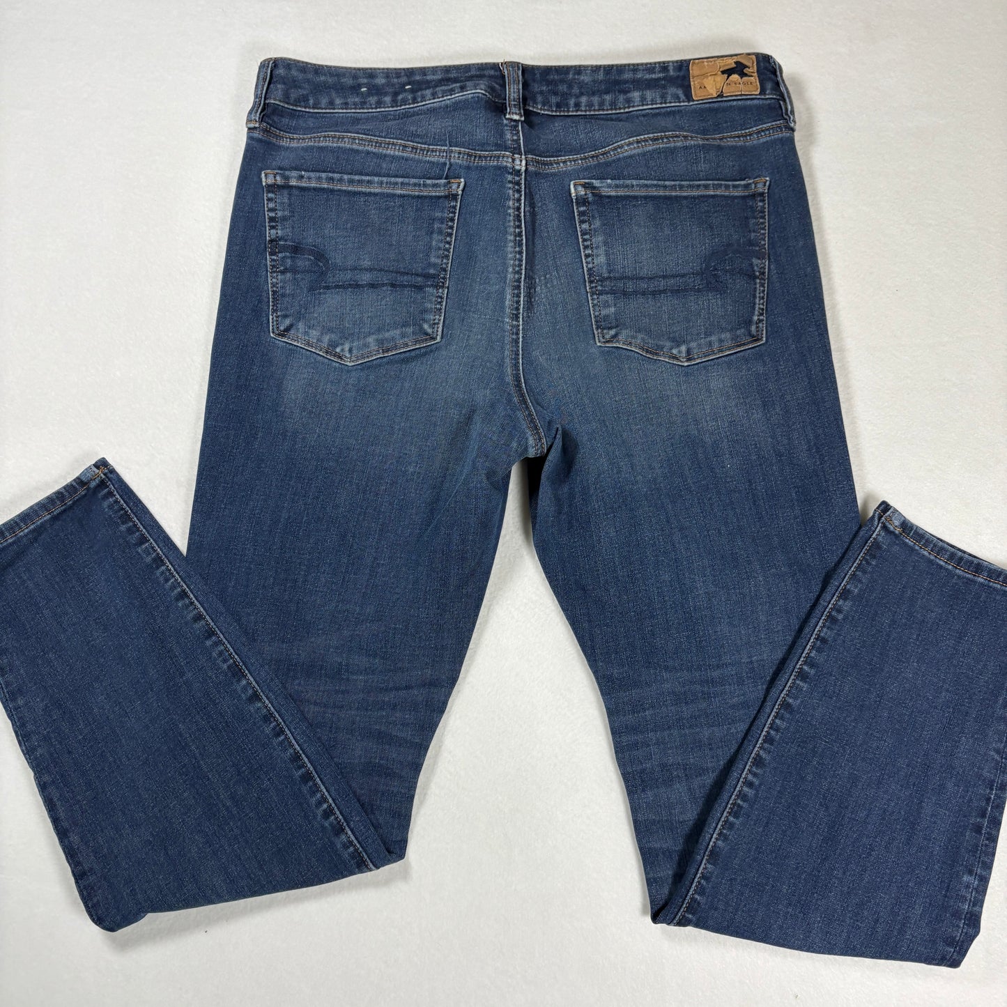 American Eagle Womens Jeans 14R Dark Wash Distressed Ripped Stretch Denim Y2K