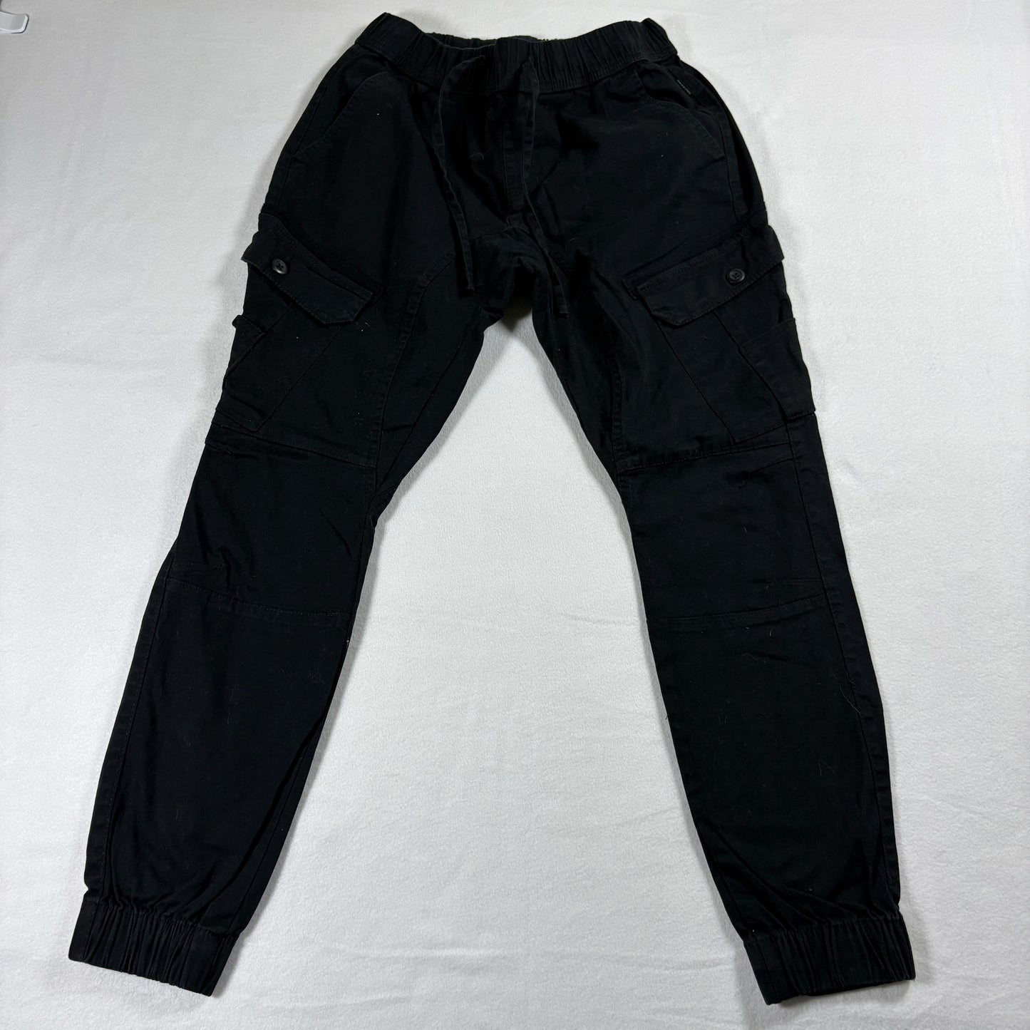 Ring Of Fire Pants Mens M Black Cargo Jogger Streetwear Y2K Tactical Fit Utility