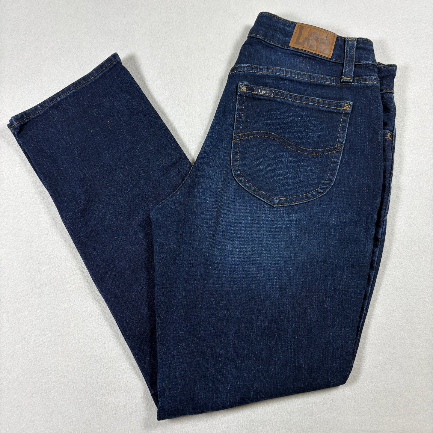 Lee Womens Mid Rise Dark Wash Jeans Size 8M Stretch Denim Y2K Classic Fit