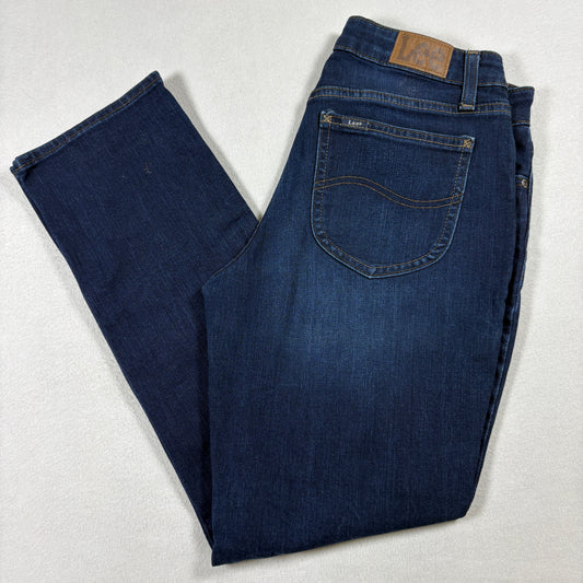 Lee Womens Mid Rise Dark Wash Jeans Size 8M Stretch Denim Y2K Classic Fit