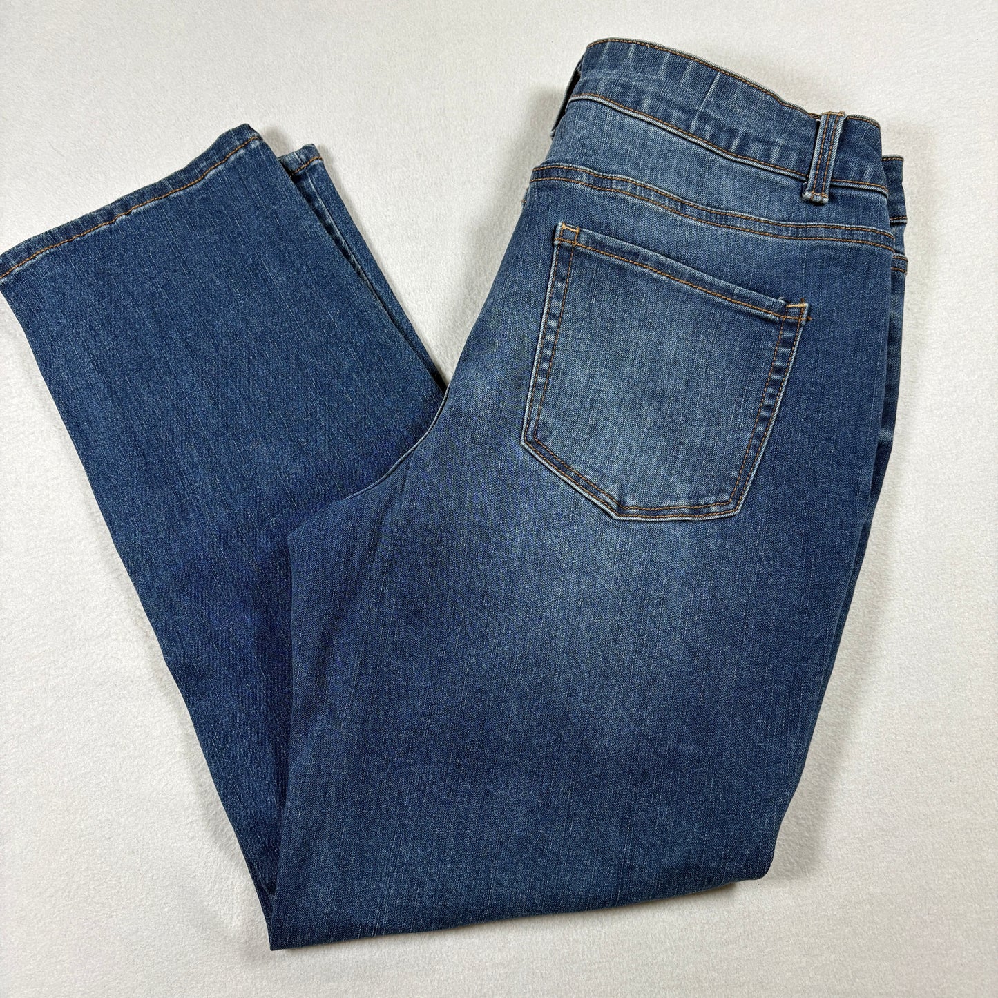 Time And Tru Womens 14P Mid Wash Straight Jeans Stretch Denim Y2K Classic
