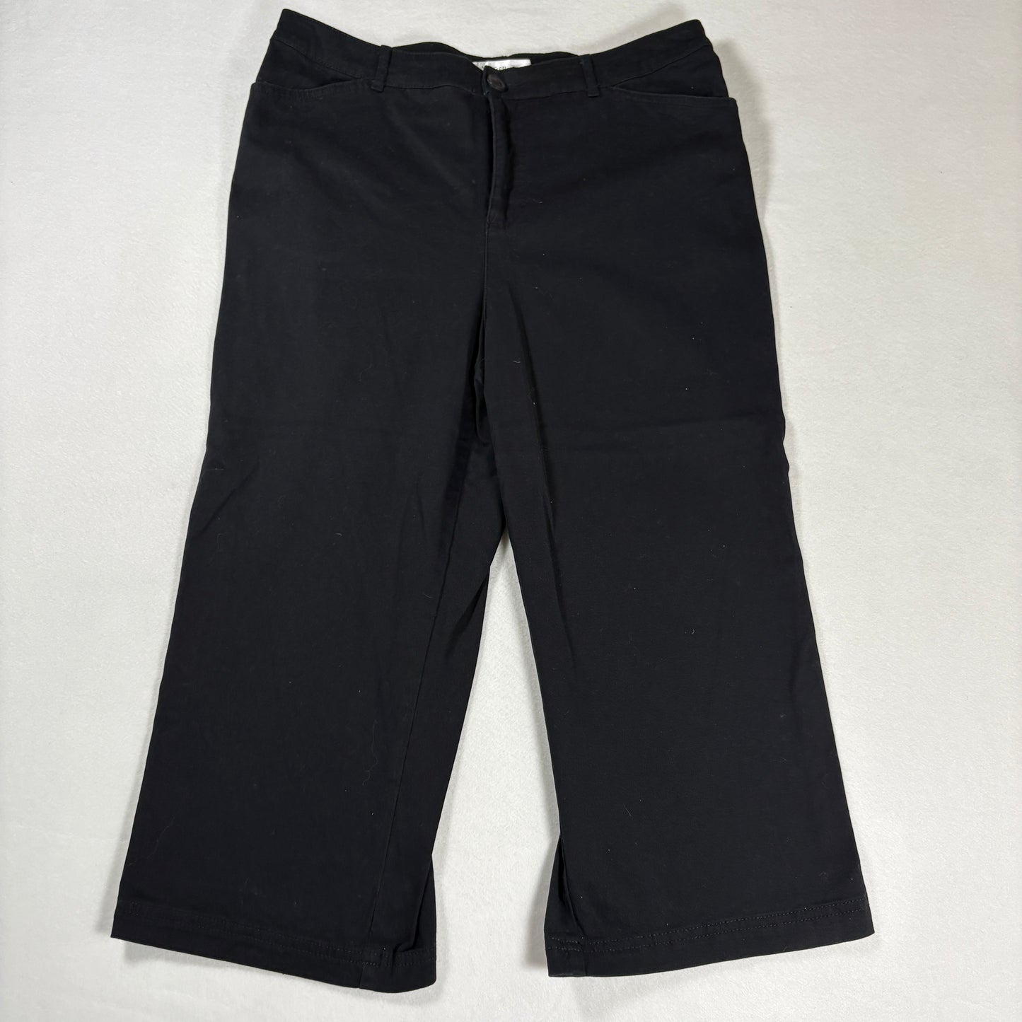 Croft & Barrow Womens Pants Size 12 Black Stretch Cotton Blend Straight Leg