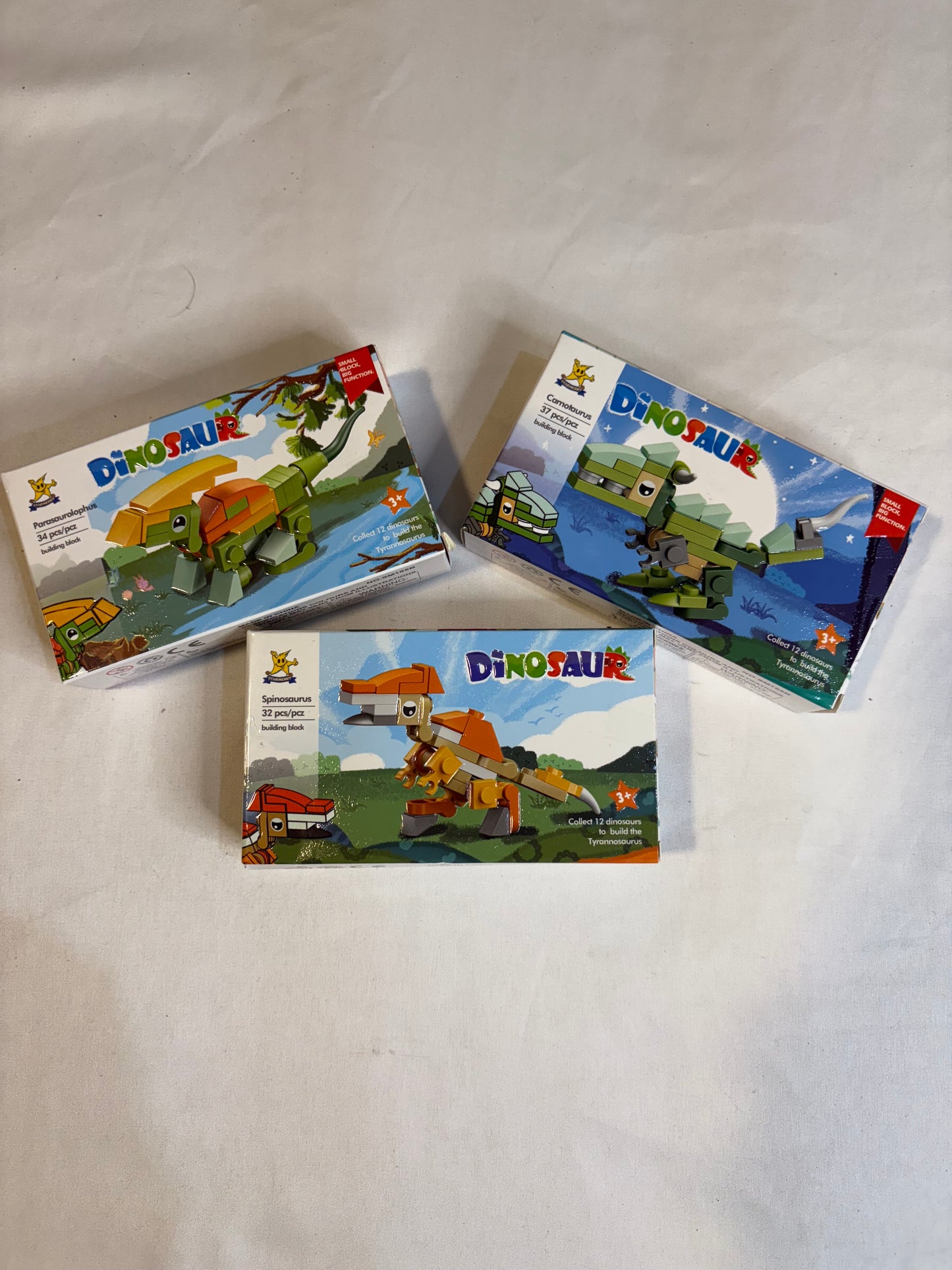 Lot of 3 Dinosaur Puzzles Prehistoric T-Rex Triceratops Kids Educational Fun