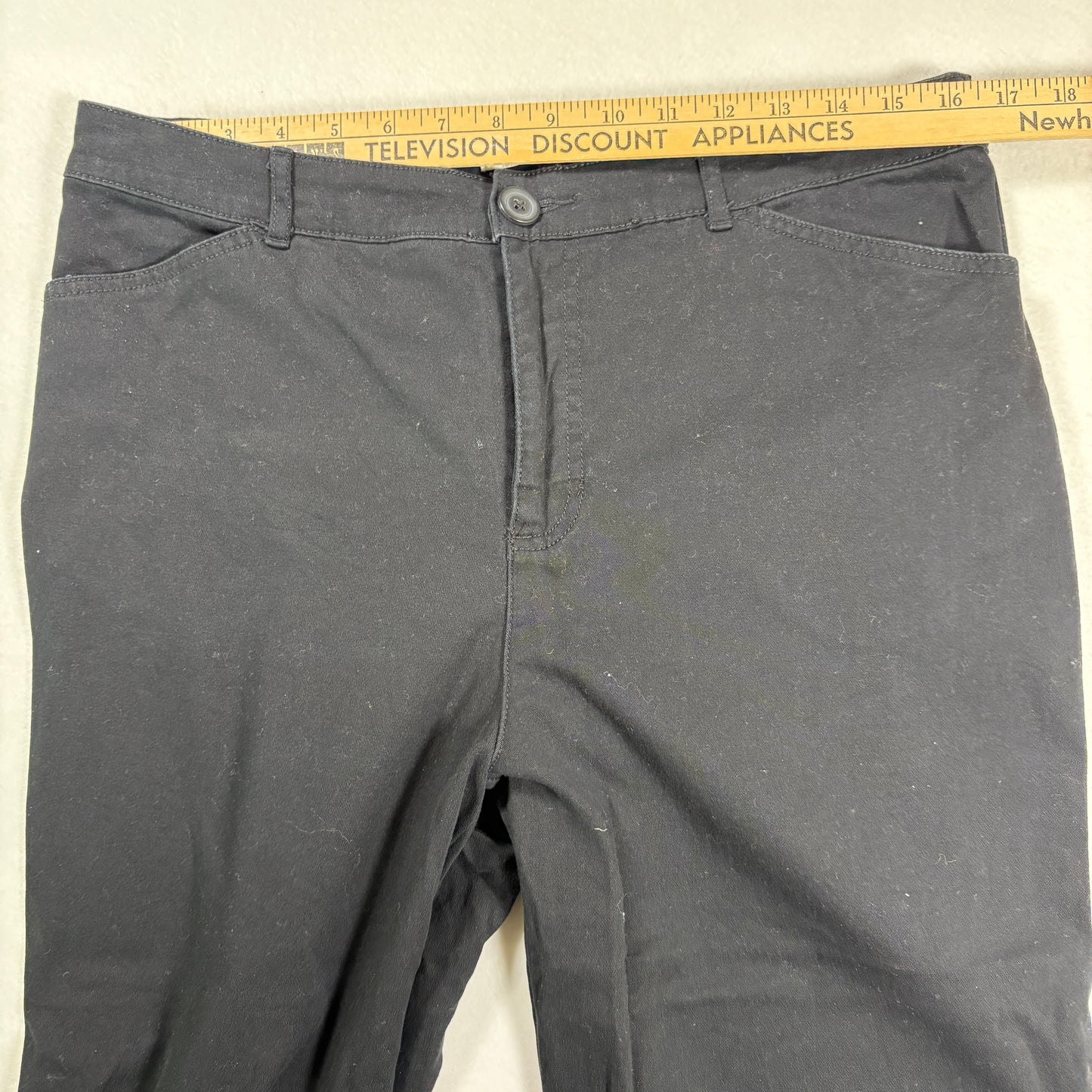 Croft & Barrow Womens Pants Size 12 Black Stretch Cotton Blend Straight Leg