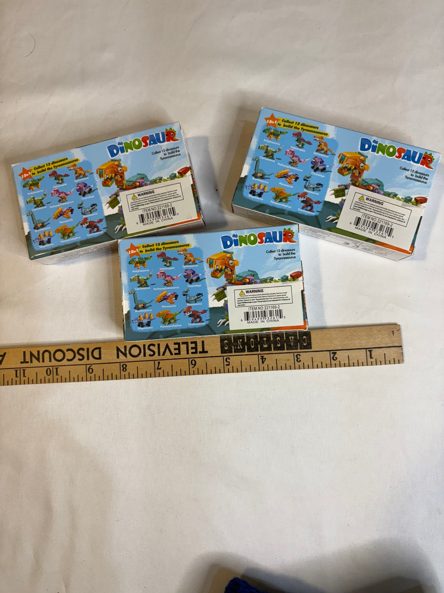 Lot of 3 Dinosaur Puzzles Prehistoric T-Rex Triceratops Kids Educational Fun