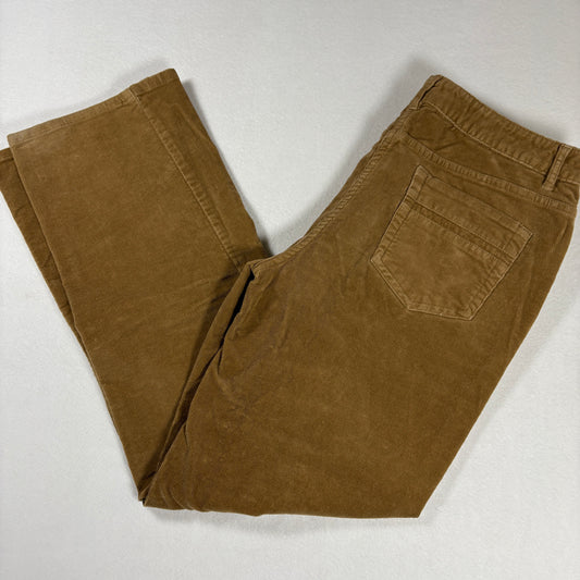 Charter Club Womens Pants Size 12 Brown Corduroy Straight Leg Stretch Classic