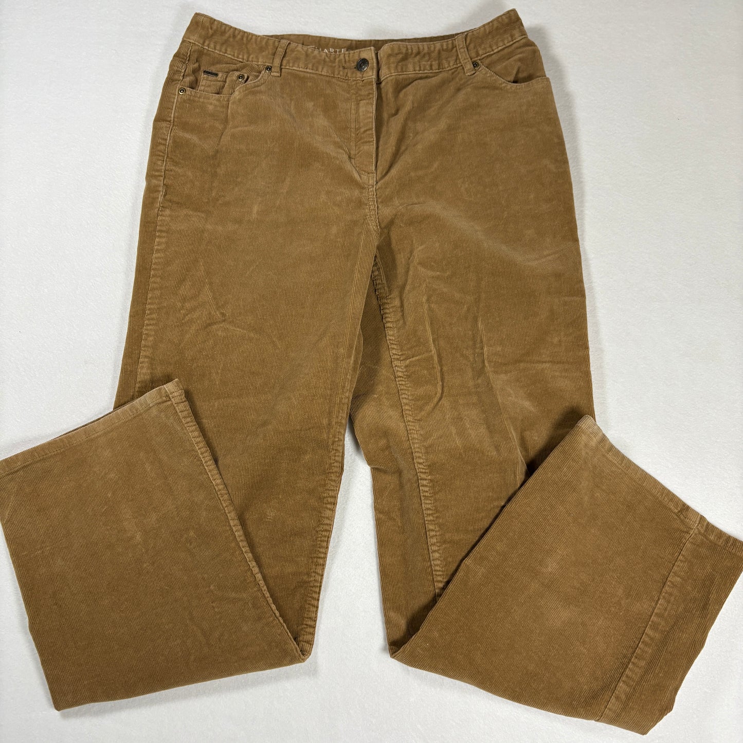Charter Club Womens Pants Size 12 Brown Corduroy Straight Leg Stretch Classic