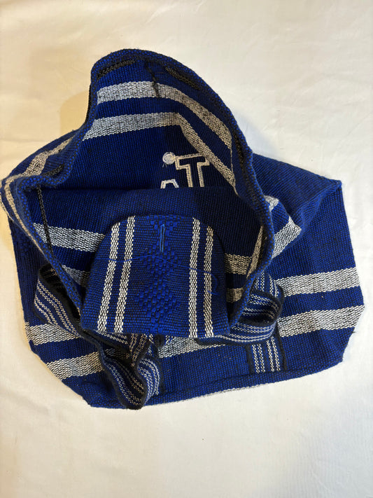 Los Angeles Dodgers Woven Shoulder Bag Blue White Stripes 18"x16" Drawstring Strap