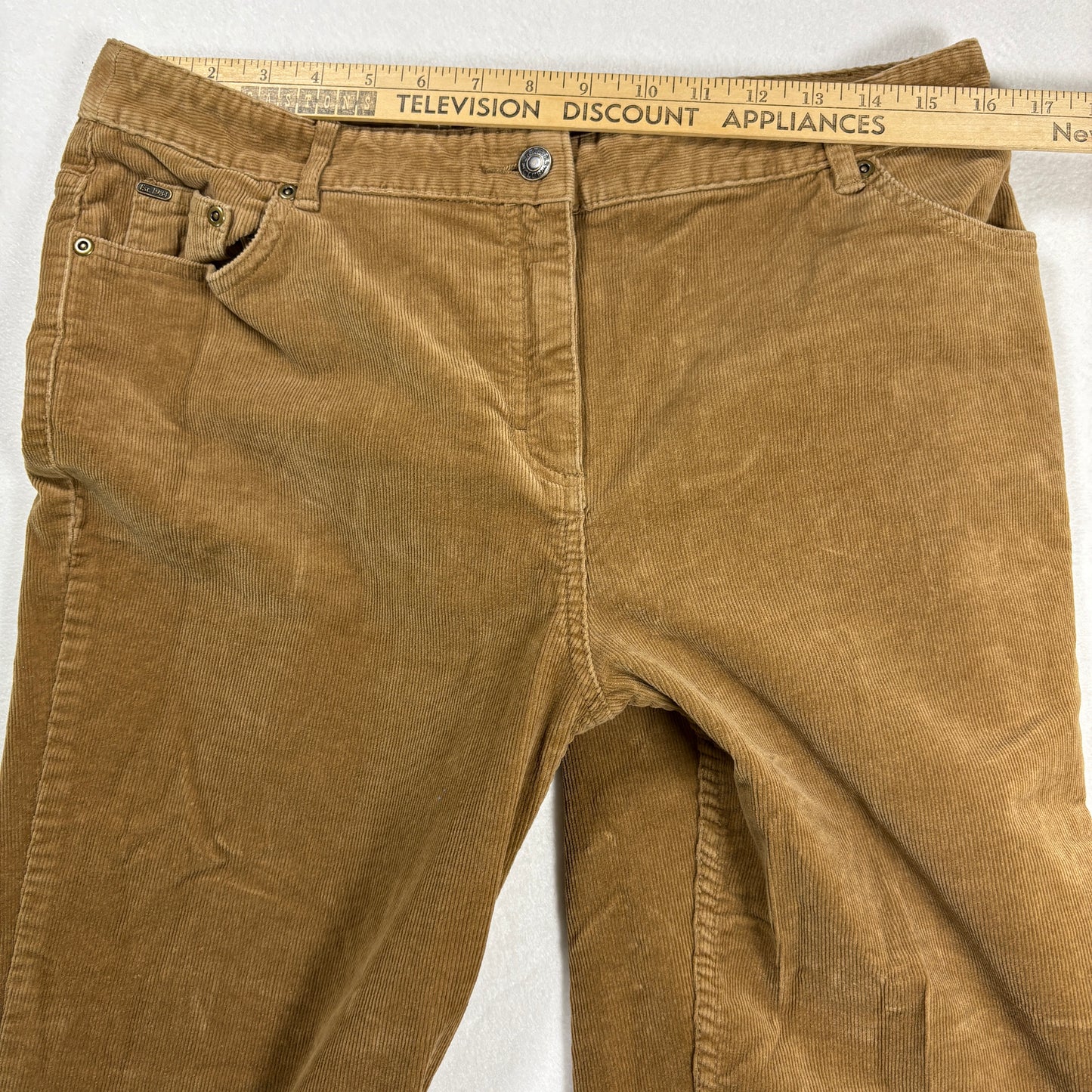 Charter Club Womens Pants Size 12 Brown Corduroy Straight Leg Stretch Classic