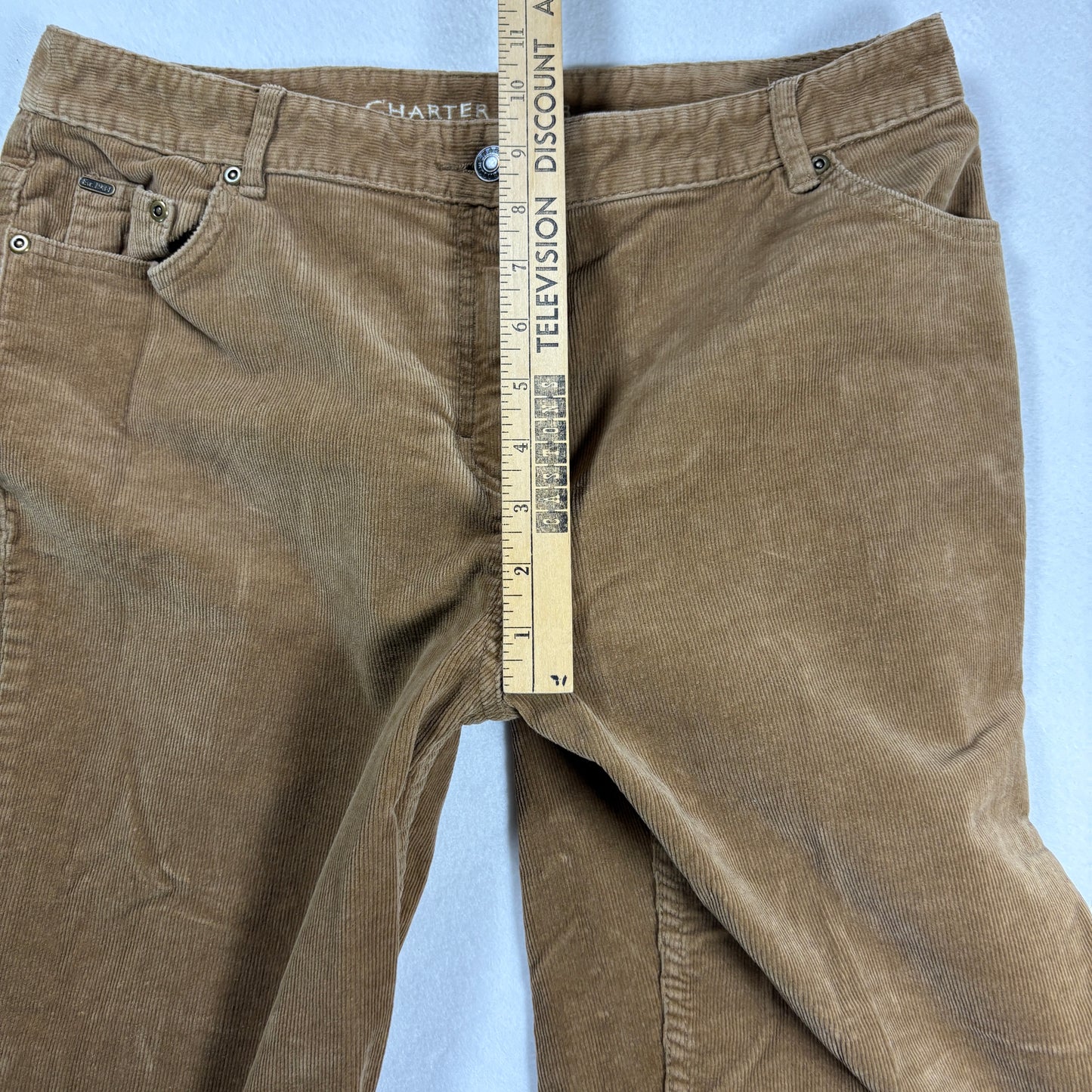 Charter Club Womens Pants Size 12 Brown Corduroy Straight Leg Stretch Classic