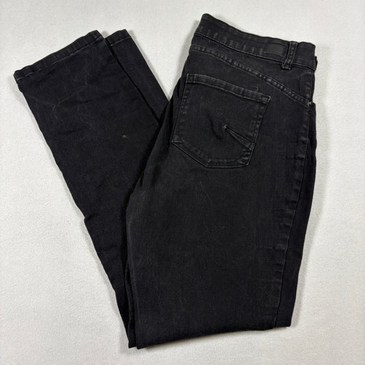 Jones New York Womens Black Denim Stretch Skinny Jeans Size 14 Mid Rise Classic
