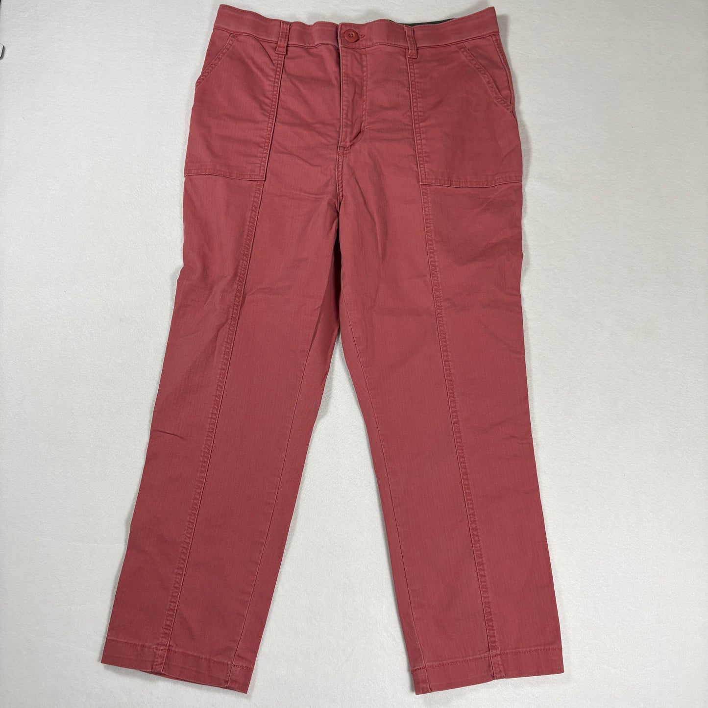 Lee Womens Pants Size 12 Red High Rise Straight Leg Workwear Utility Y2K