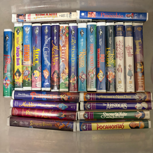 Disney Black Diamond VHS Lot 25 Classics Vintage 90s Rare Bundle Tested