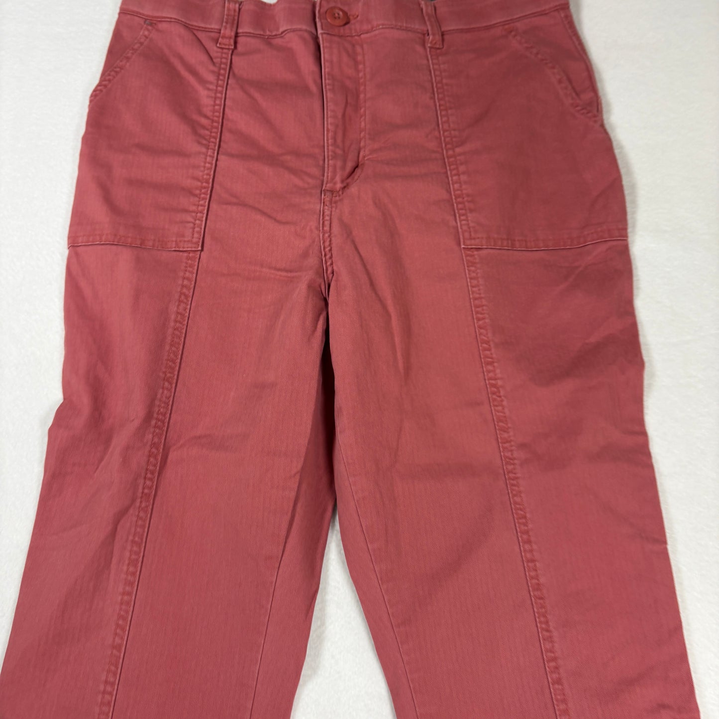 Lee Womens Pants Size 12 Red High Rise Straight Leg Workwear Utility Y2K