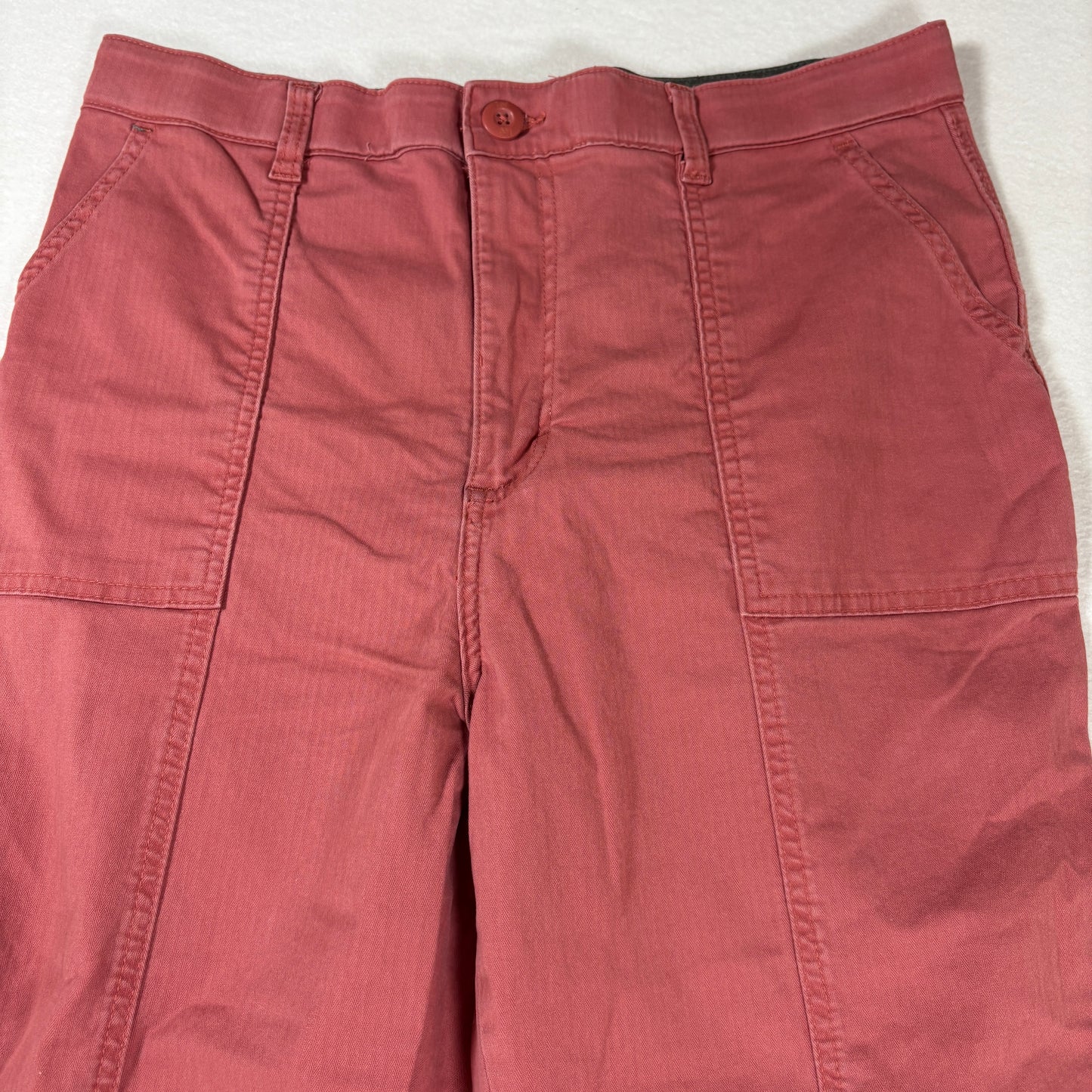 Lee Womens Pants Size 12 Red High Rise Straight Leg Workwear Utility Y2K