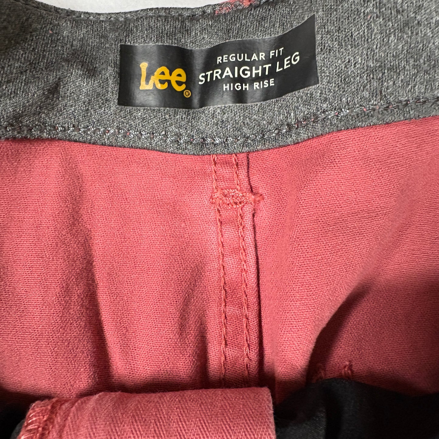 Lee Womens Pants Size 12 Red High Rise Straight Leg Workwear Utility Y2K