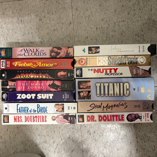 90s VHS Movie Lot 14 Titanic Armageddon Mrs Doubtfire Zorro Bundle