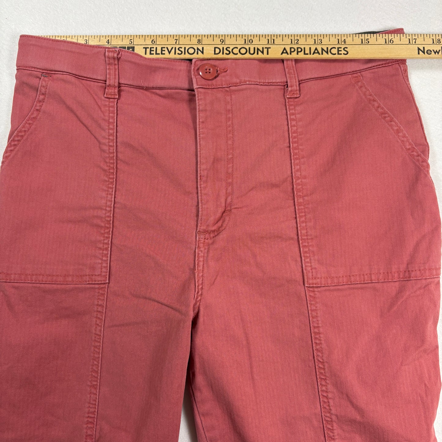 Lee Womens Pants Size 12 Red High Rise Straight Leg Workwear Utility Y2K