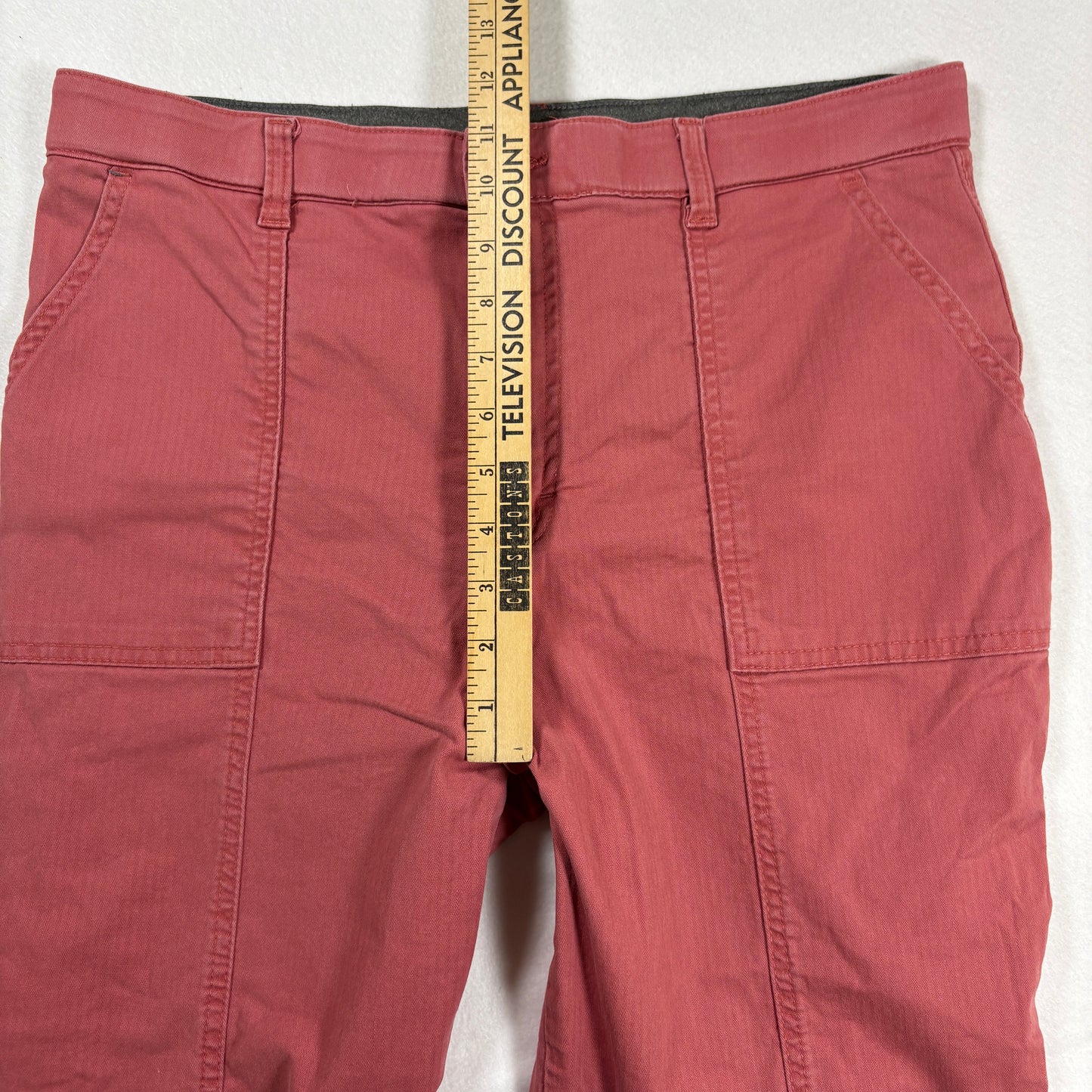 Lee Womens Pants Size 12 Red High Rise Straight Leg Workwear Utility Y2K