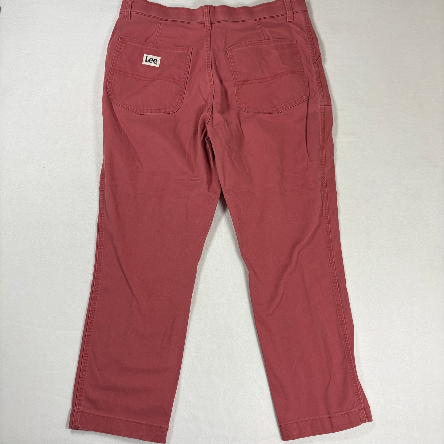 Lee Womens Pants Size 12 Red High Rise Straight Leg Workwear Utility Y2K