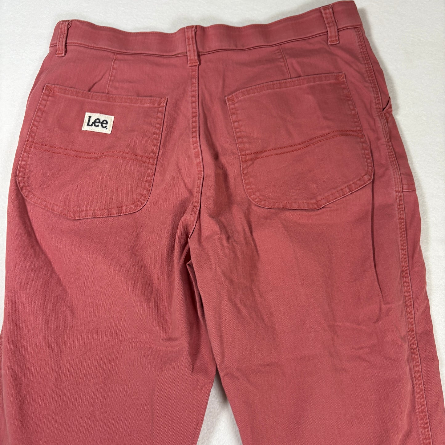 Lee Womens Pants Size 12 Red High Rise Straight Leg Workwear Utility Y2K