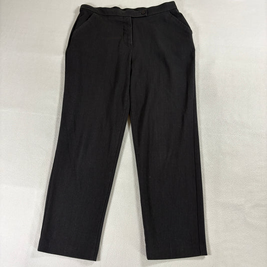 Dress Pants Slacks Straight Leg Petite 10P Fits Like 31X25 Black Stretch Office