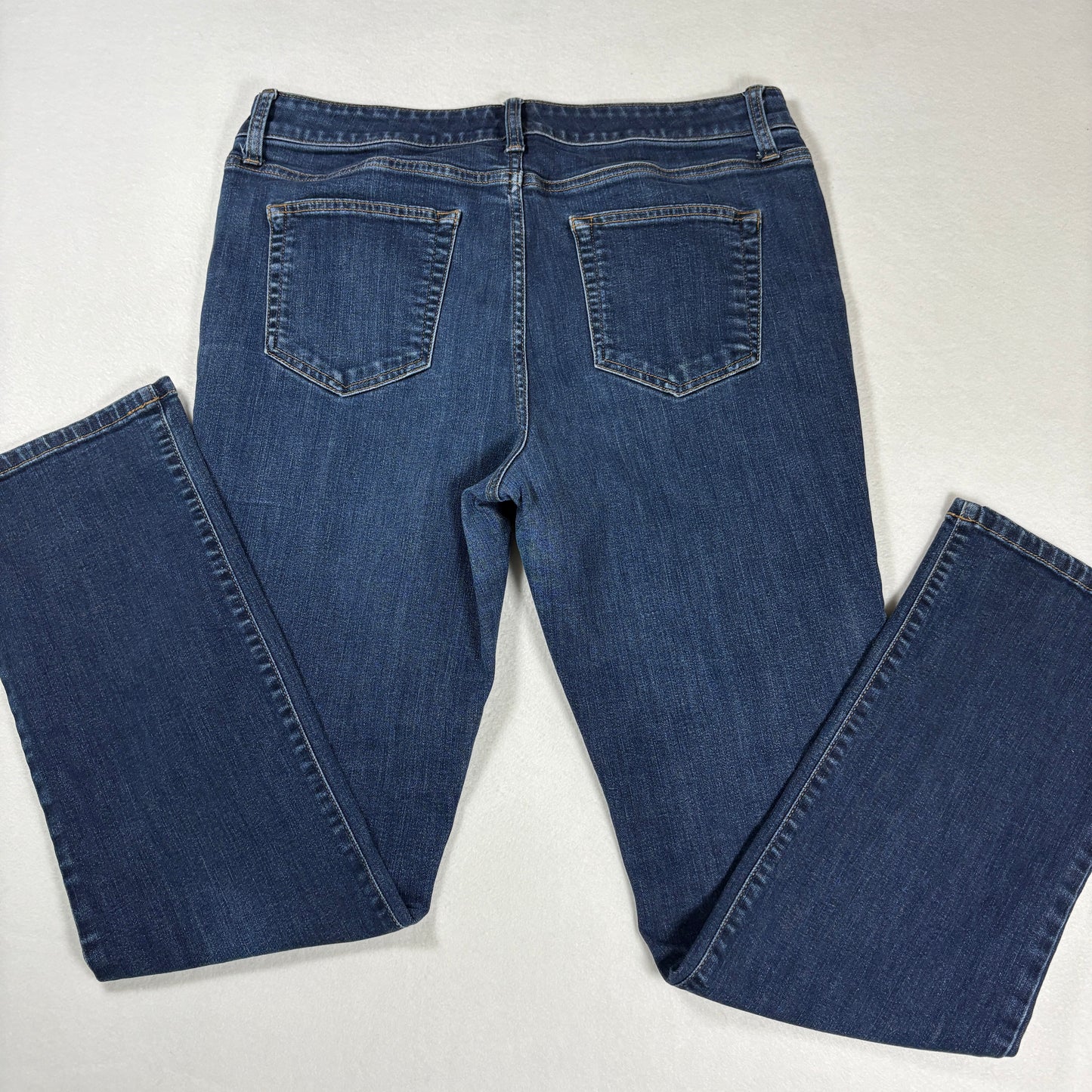 St Johns Bay Womens Jeans Size 12 Blue Straight Leg Stretch Denim Classic Fit