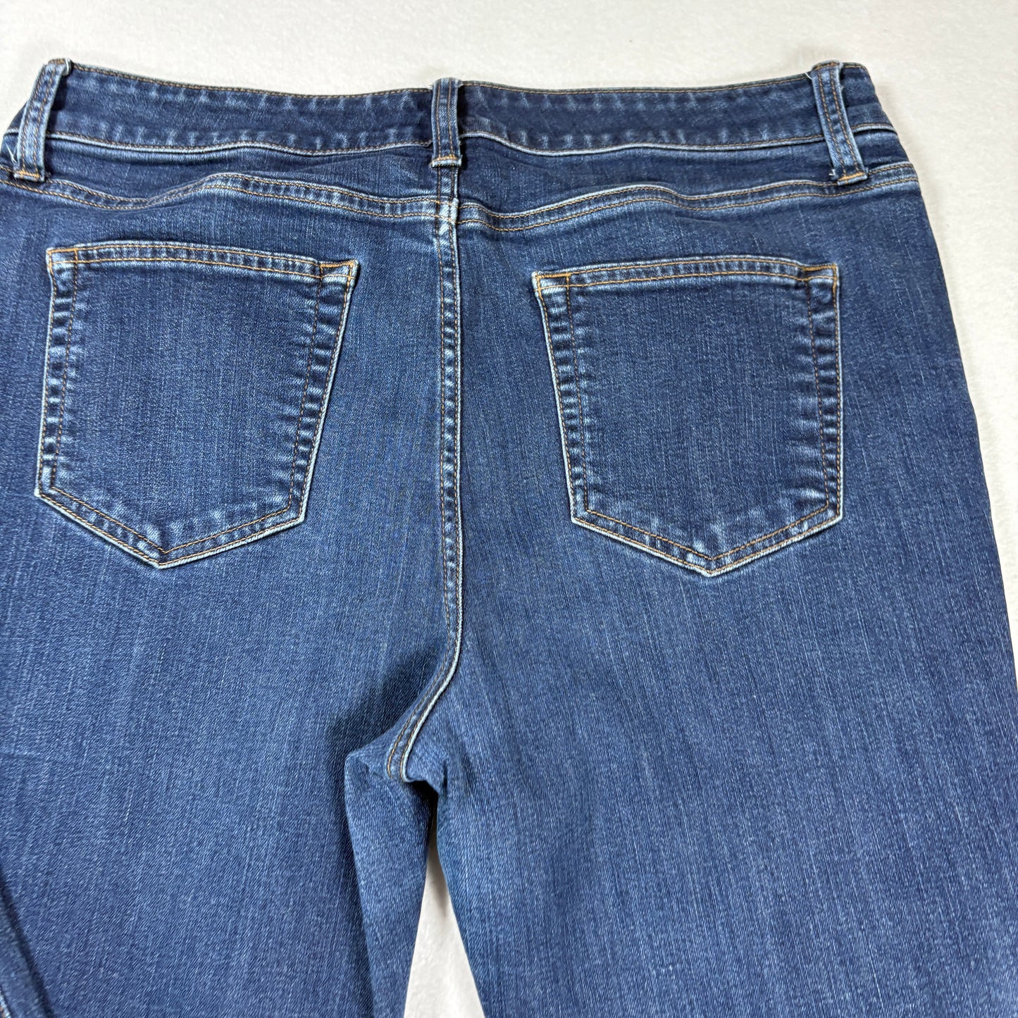 St Johns Bay Womens Jeans Size 12 Blue Straight Leg Stretch Denim Classic Fit