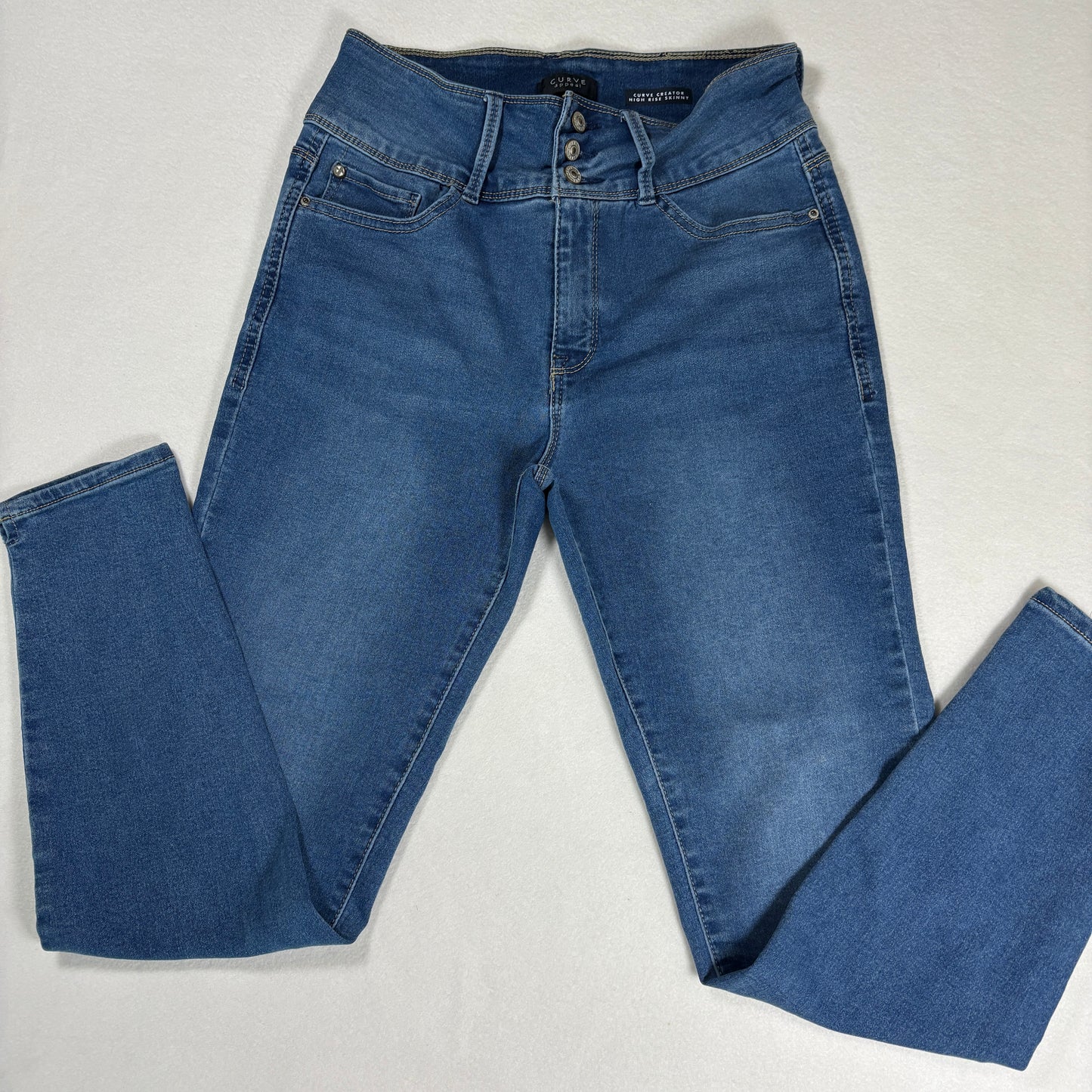 Curve Appeal Womens Jeans Size 8/29 High Rise Skinny Blue Denim Stretch Y2K