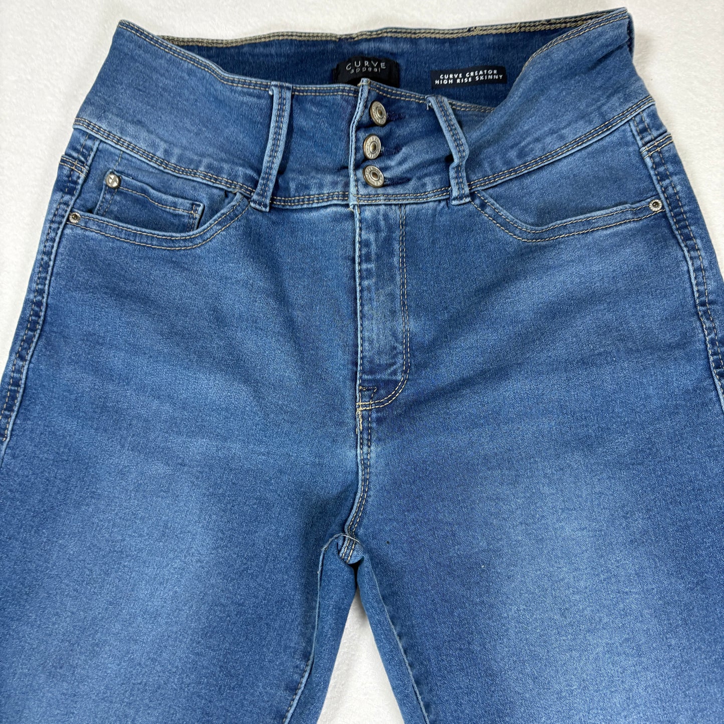 Curve Appeal Womens Jeans Size 8/29 High Rise Skinny Blue Denim Stretch Y2K