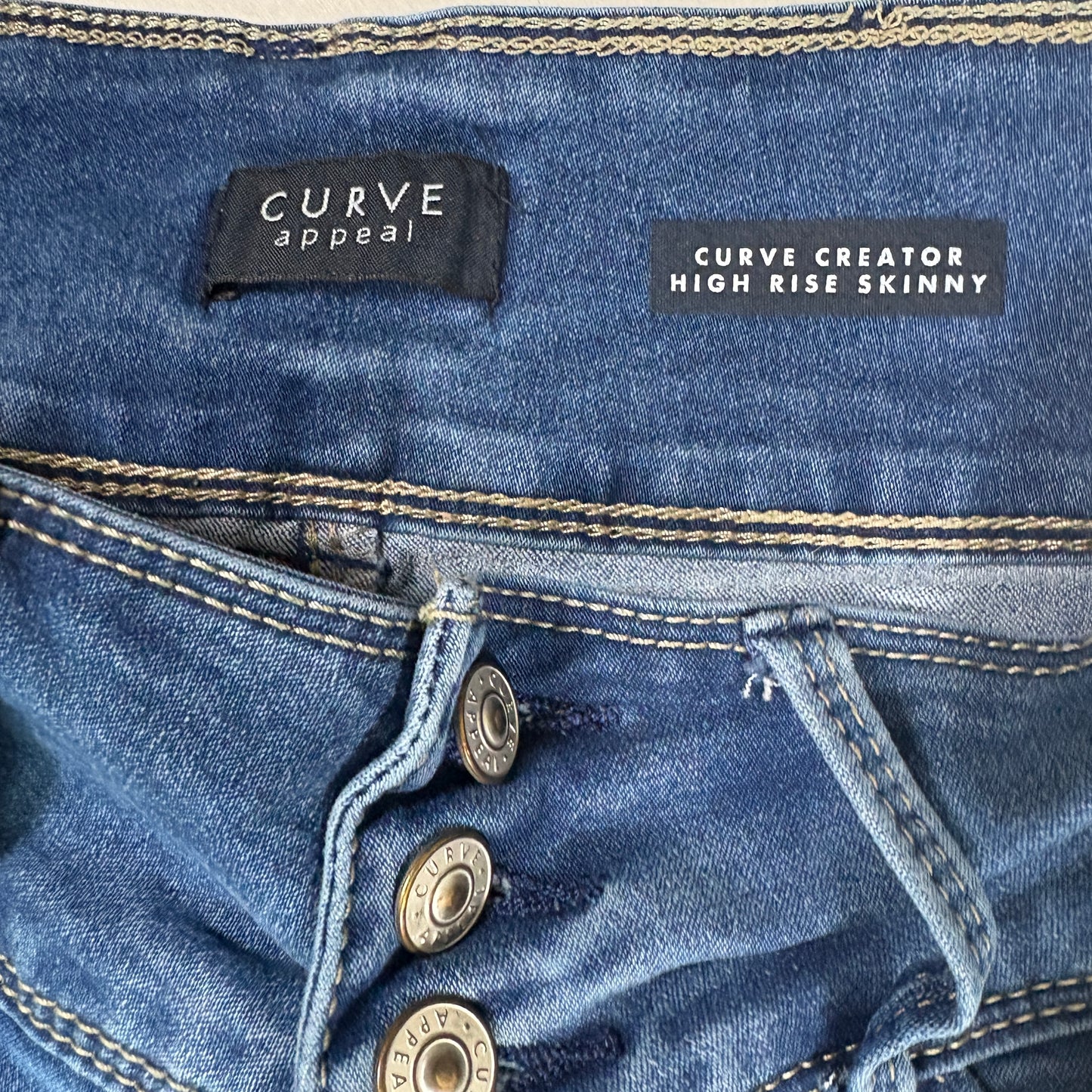 Curve Appeal Womens Jeans Size 8/29 High Rise Skinny Blue Denim Stretch Y2K