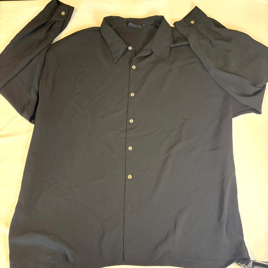 Monzini Collection Men’s Black Button Front Shirt Size 2X Long Sleeve Made in USA