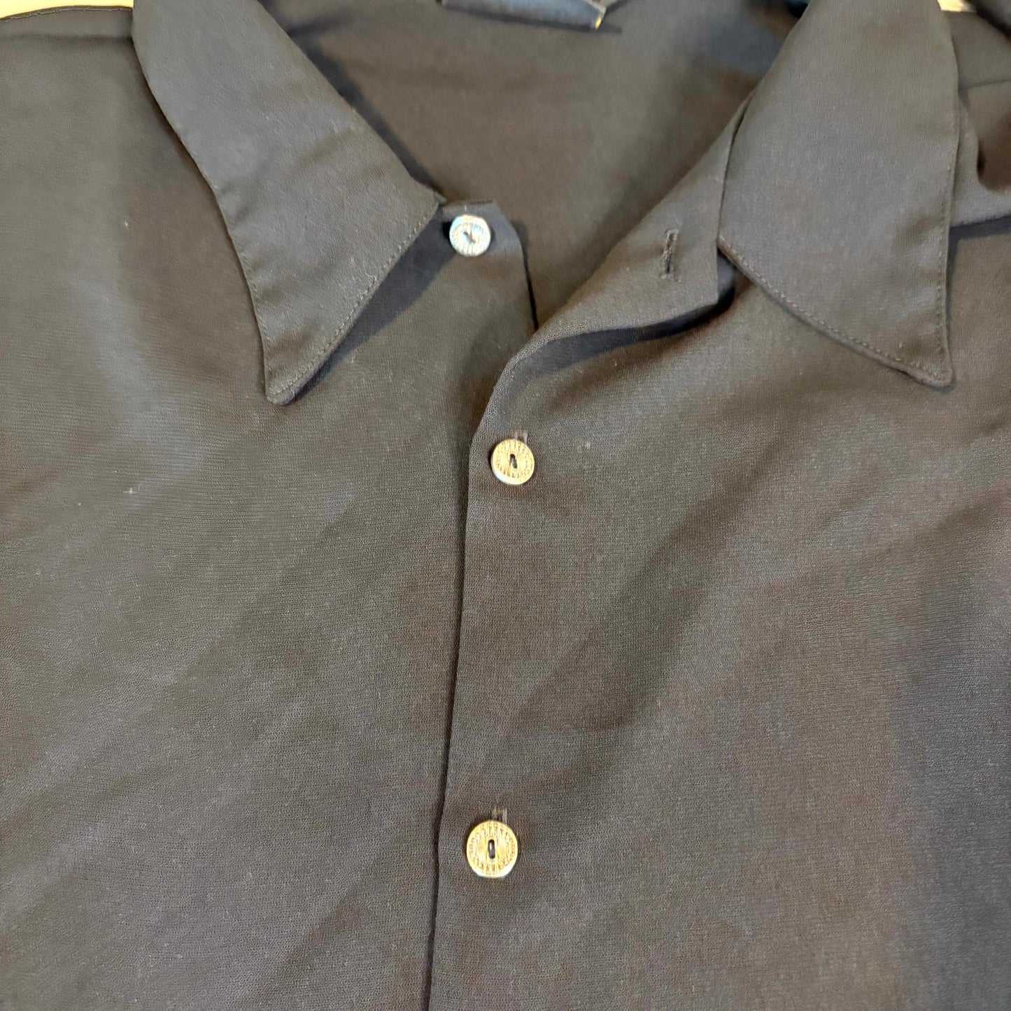 Monzini Collection Men’s Black Button Front Shirt Size 2X Long Sleeve Made in USA