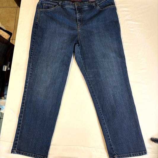 Gloria Vanderbilt Women’s Amanda Jeans 20W Blue Denim Straight Leg Classic Fit Plus