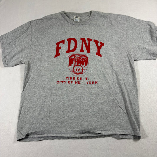 Mens XL Tshirt FDNY Fire Department NYC Graphic T Shirt Vintage Gray