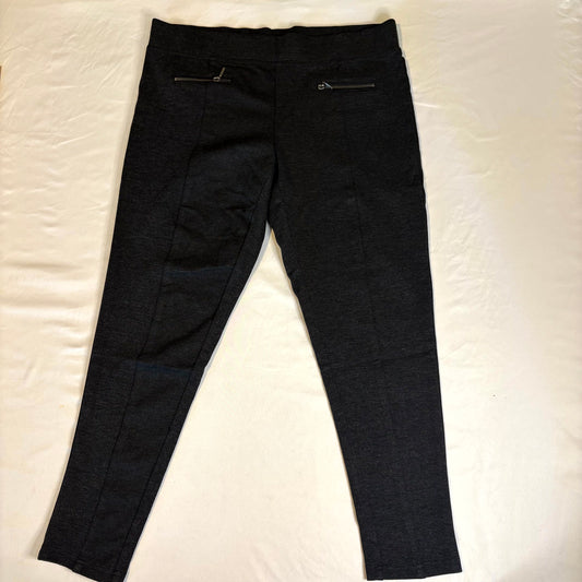 Willow & Clay Women’s Pants Size L Black Slim Fit Stretch Ankle Zip Pocket Leggings