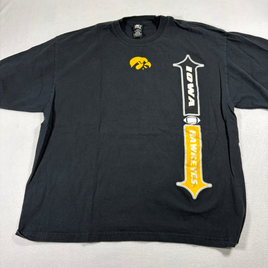 Starter Mens TG Iowa Hawkeyes Black Graphic T Shirt Vintage College Football