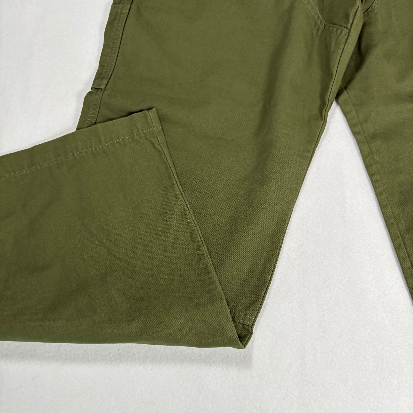 The OLU Brand Mens Pants Olive Green Carpenter Workwear Straight Leg Utility M