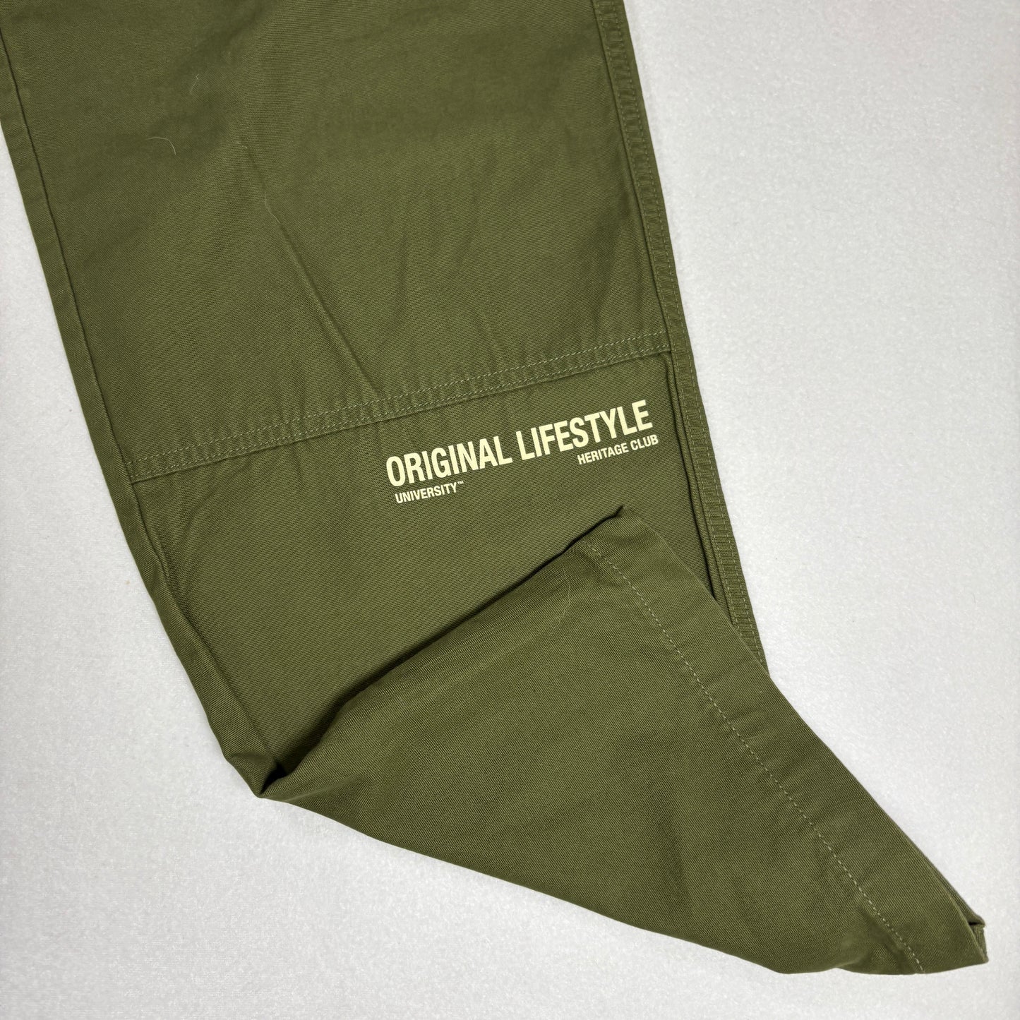 The OLU Brand Mens Pants Olive Green Carpenter Workwear Straight Leg Utility M