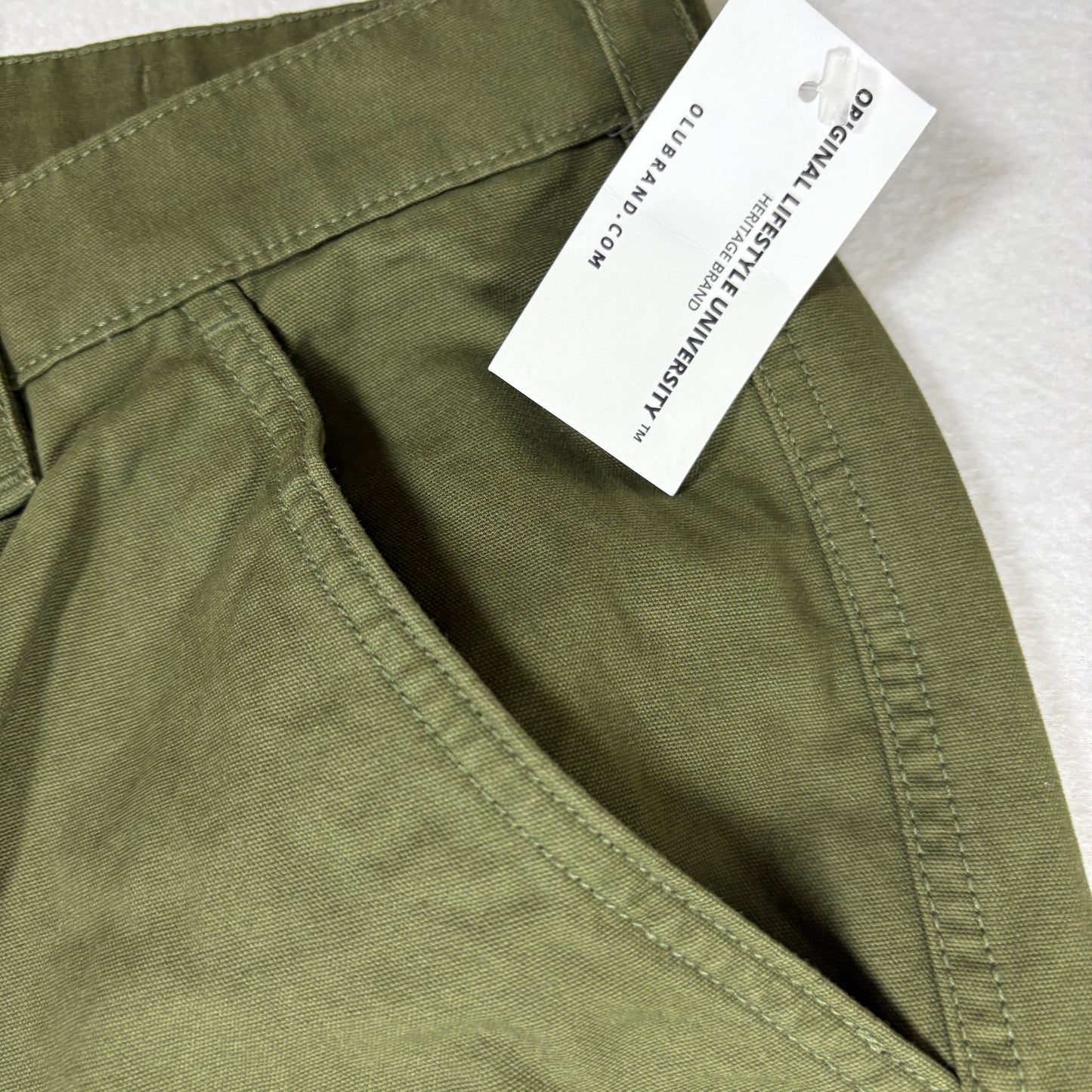 The OLU Brand Mens Pants Olive Green Carpenter Workwear Straight Leg Utility M