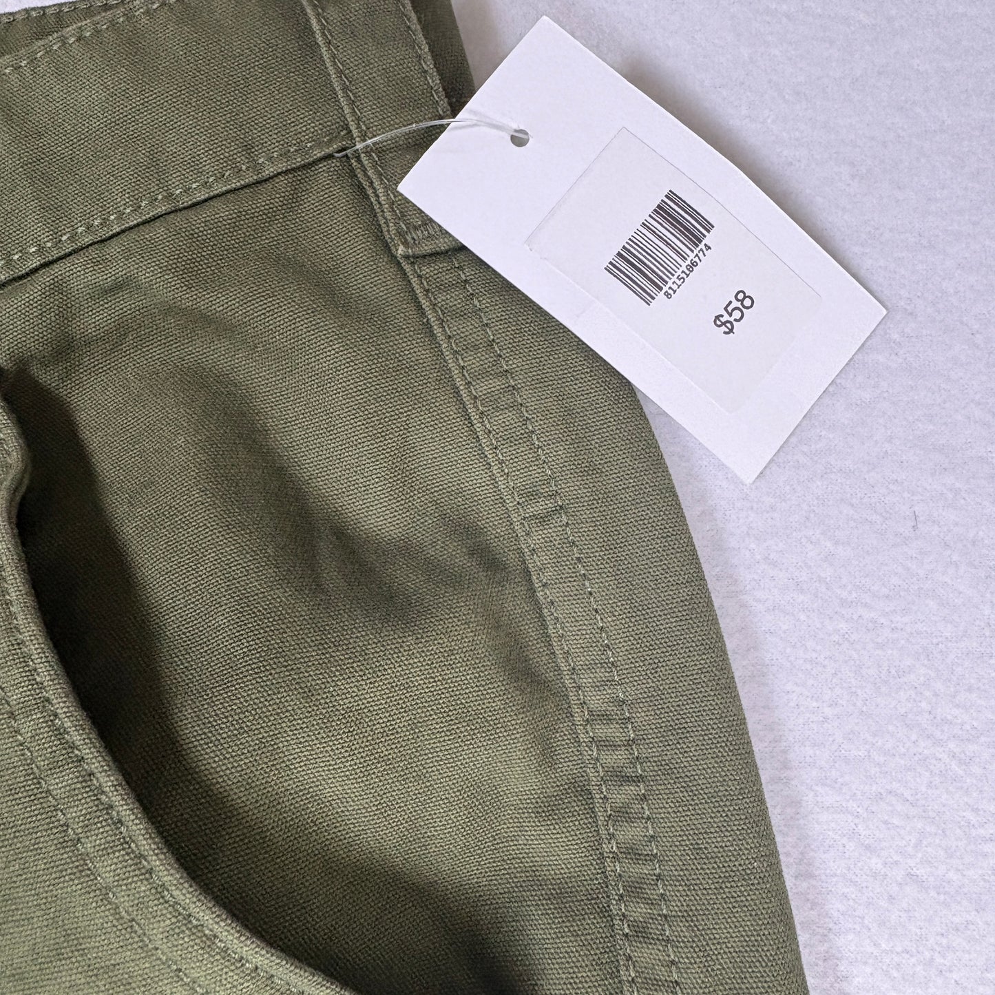 The OLU Brand Mens Pants Olive Green Carpenter Workwear Straight Leg Utility M