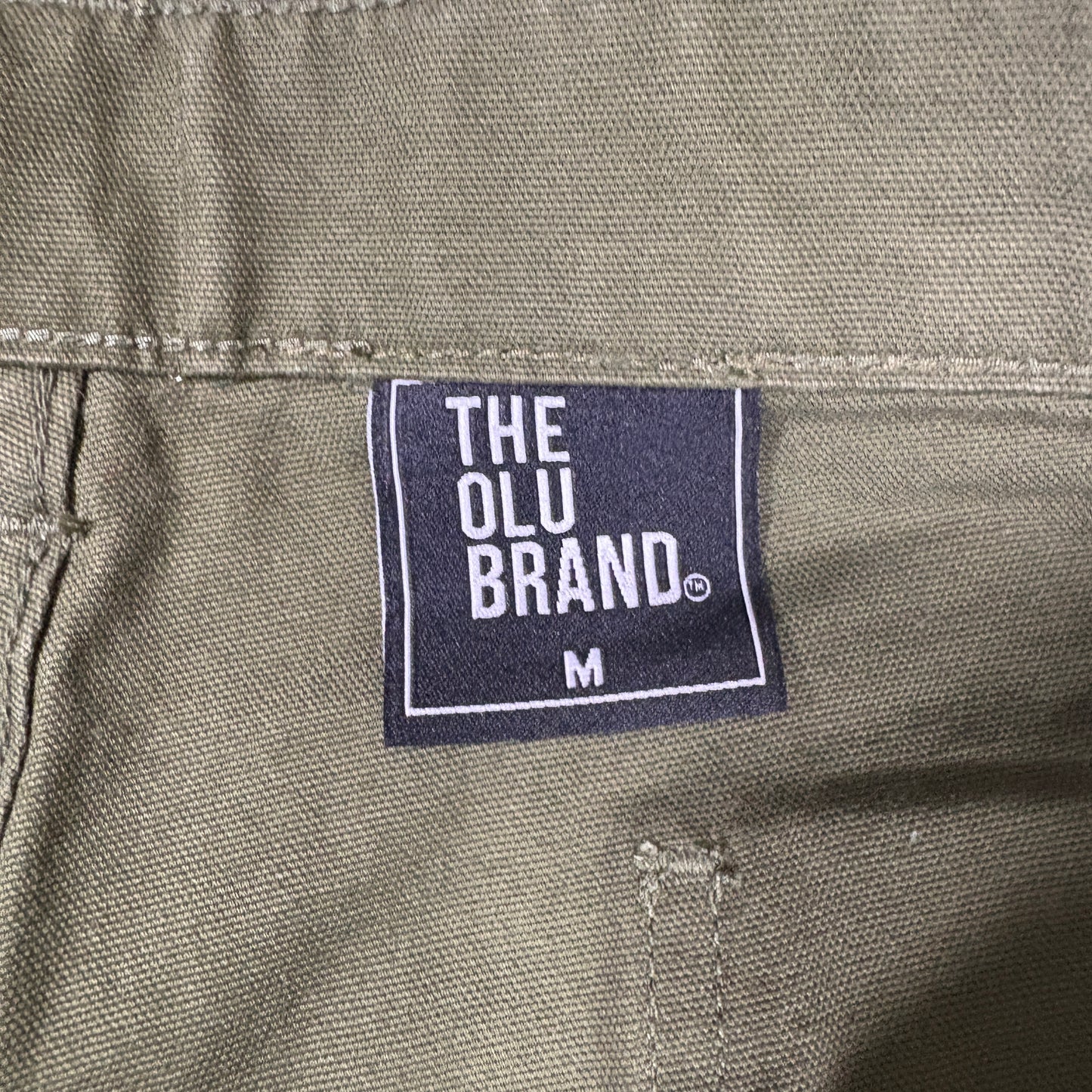 The OLU Brand Mens Pants Olive Green Carpenter Workwear Straight Leg Utility M