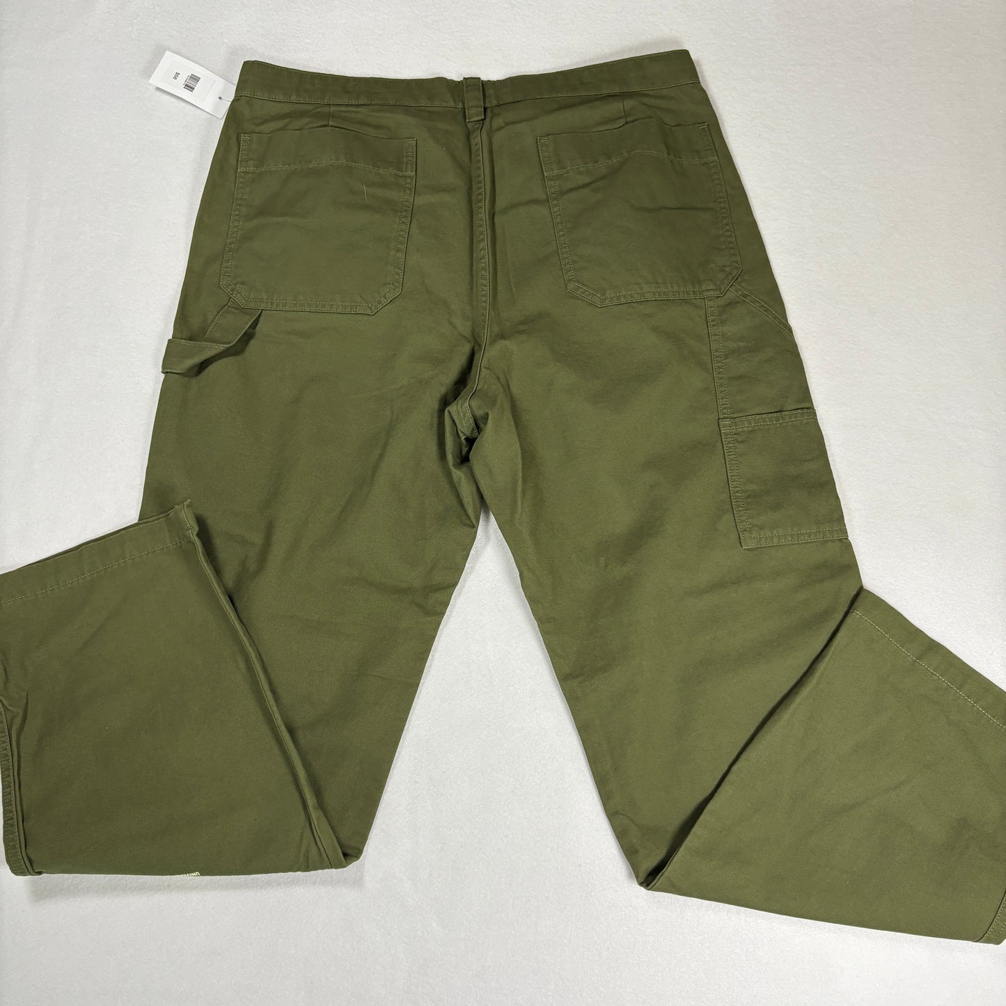 The OLU Brand Mens Pants Olive Green Carpenter Workwear Straight Leg Utility M